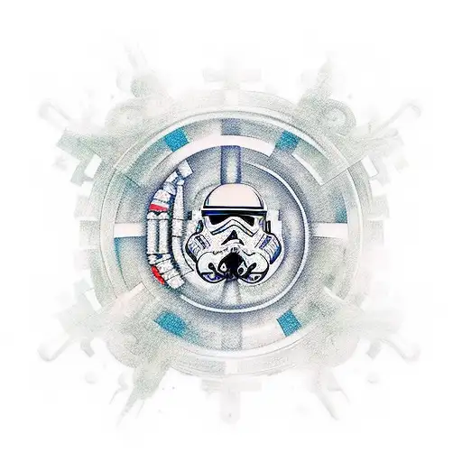 A Traditional Style Tattoo Of A Star Wars Themed Nurse Symbolizing The Client's Occupation As An Rn