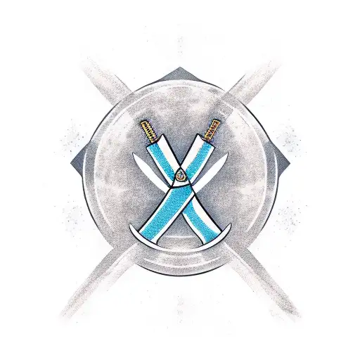 Katana With The Words Purpose Driven In Negative Space