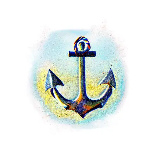 An Anchor Stuck In A Rock