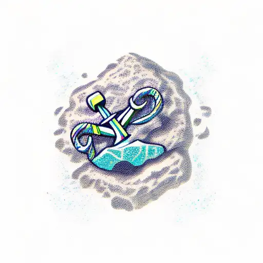 An Anchor Stuck In A Rock