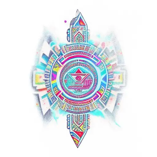 Letter A Fire Aztec Style