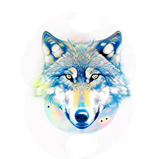 Wolf With Phases Of Moon