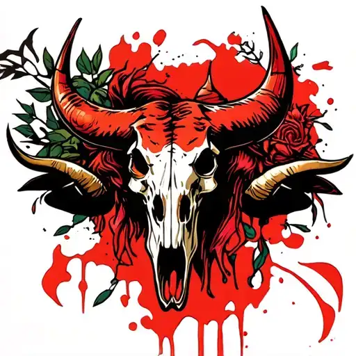 Bull Skull With Piece