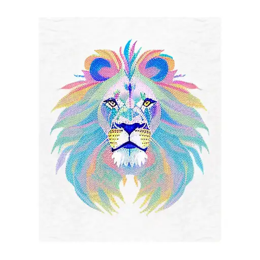 Lion Head Girl Mountains Clouds