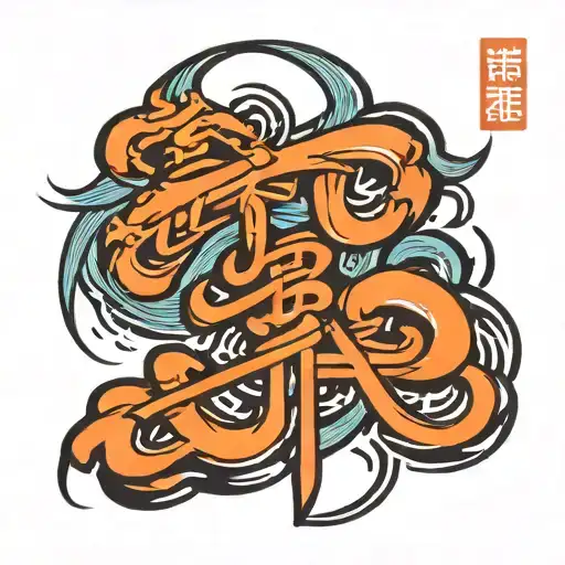 Move Forward In Chinese Calligraphy Style