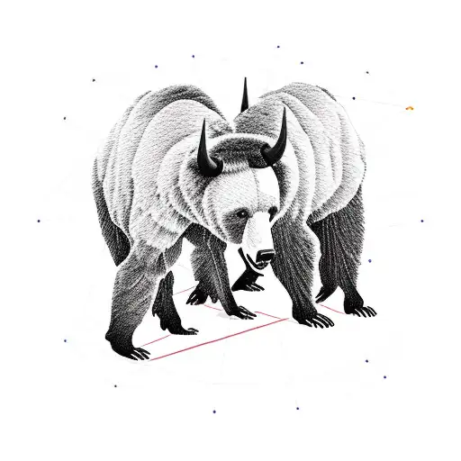 Bear And Bison Fighting