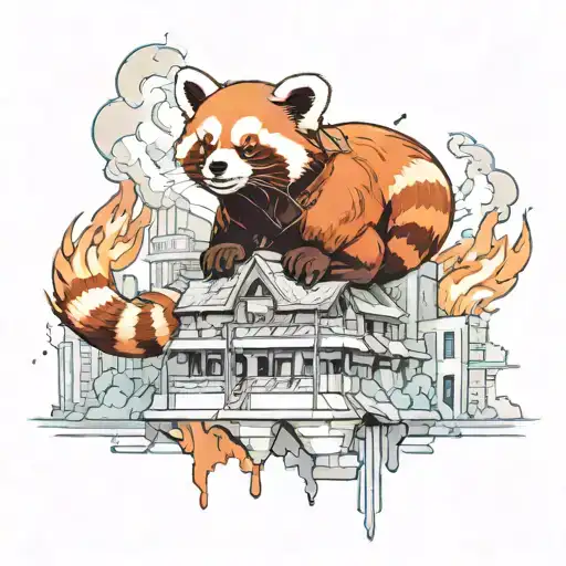 Red Panda Burning Down A City