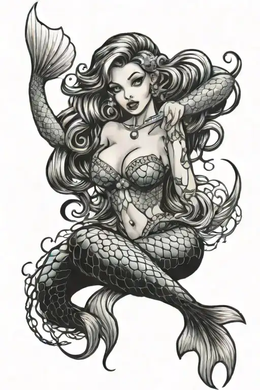 Sexy Mermaid Pinup Girl