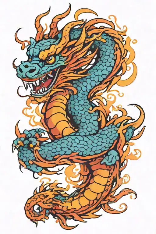 Chinese Dragon With Programming Themed