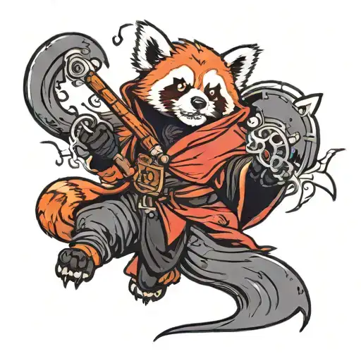 Red Panda Dresses As Grim Reaper