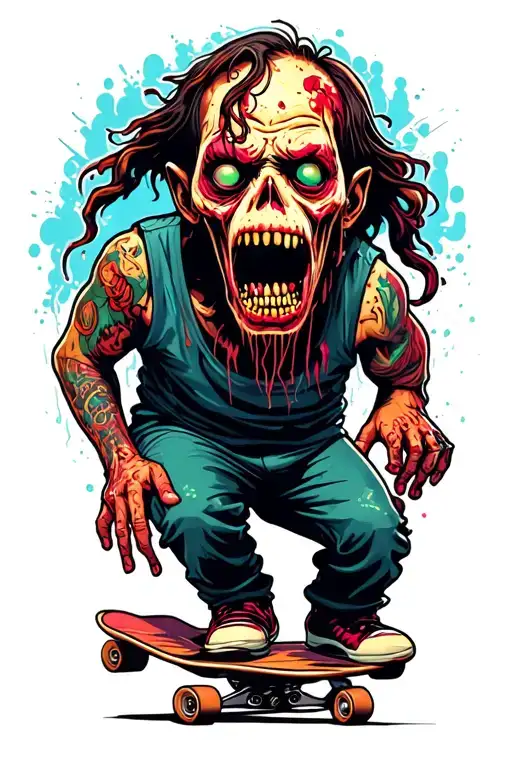 Zombie On Skateboard