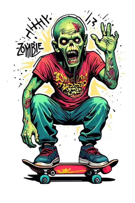Zombie On Skateboard