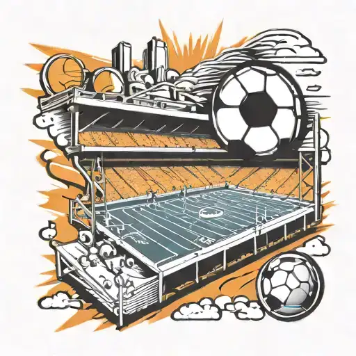 Orange And White Football Field