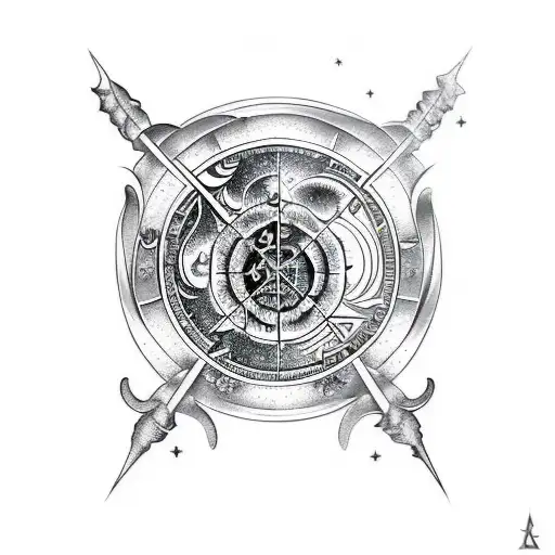 Gemini Zodiac Tattoo With Gothic Design