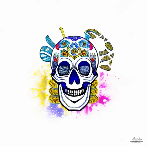 Skull And Ukrainian Ornament