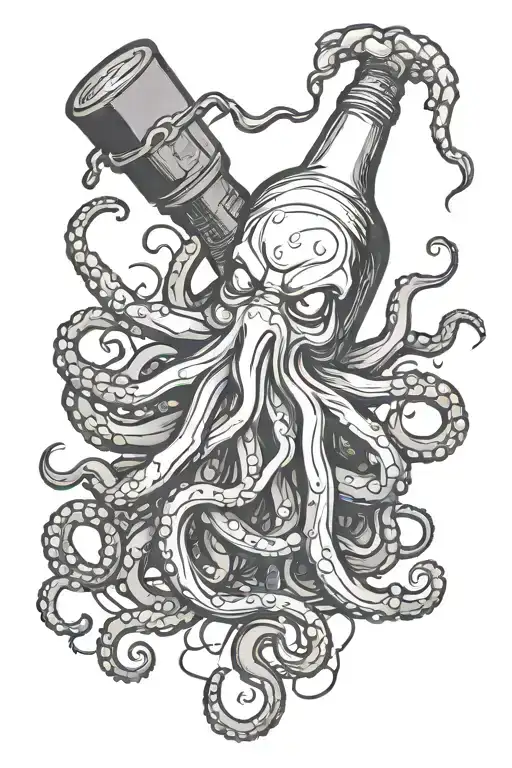 Octopus Squeezing Bottle Of Lightning