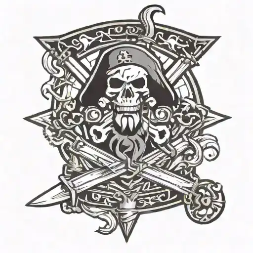 K Play Card With Pirate Swords