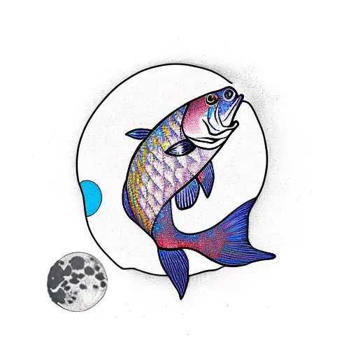 Fish And Moon
