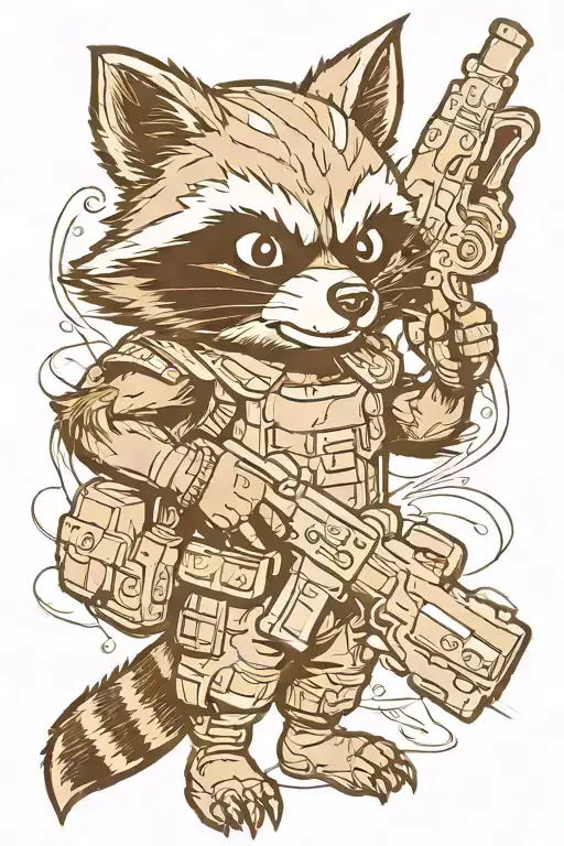 Marvell Rocket Raccoon With Gun Made