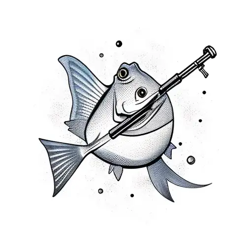 Fish With A Gun On The Dish