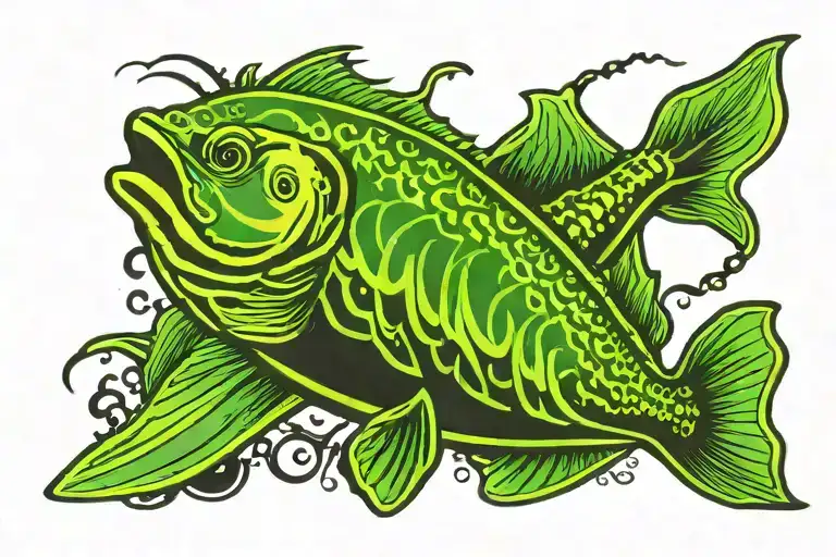 Mahi Mahi Fish Flat Horizontal