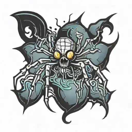 Spider Dangling From The Word Little Stranger