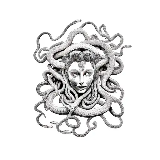 Medusa With Snakes In This Hands