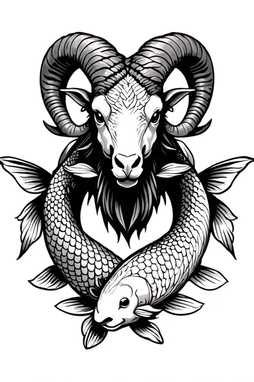 Ram With 2 Koi Fish Around It