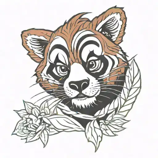 Red Pandan On A 60S Background