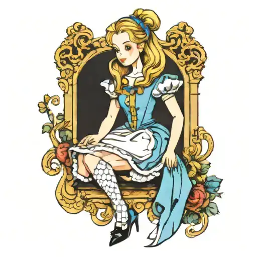 Alice In Wonderland Looking Over Shoulder