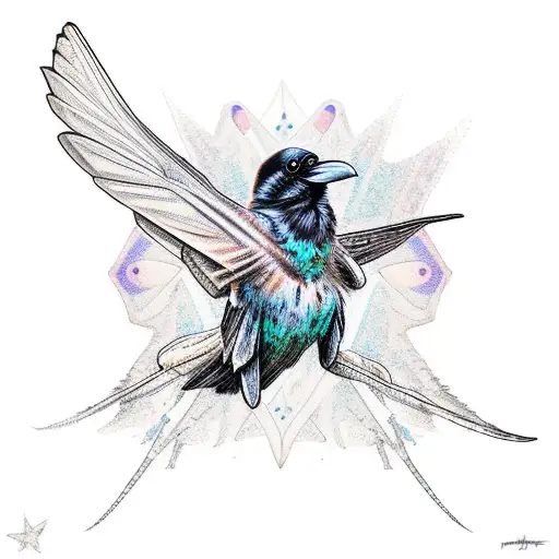 Raven With Butterfly