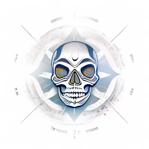 Skull Vikingo And Compass