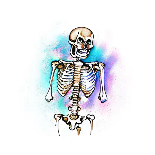 Woman Fighting Skeleton