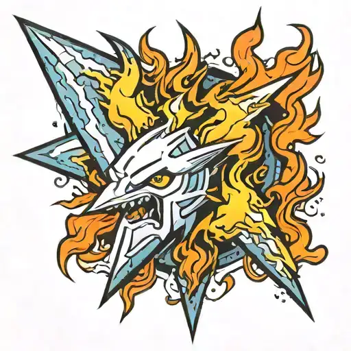 Ice Bolt Surrounded By Fire