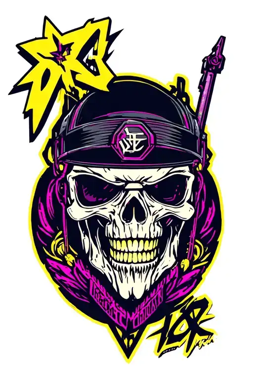 An Ornament From The Game Cyberpunk 2077 In Chicano Style