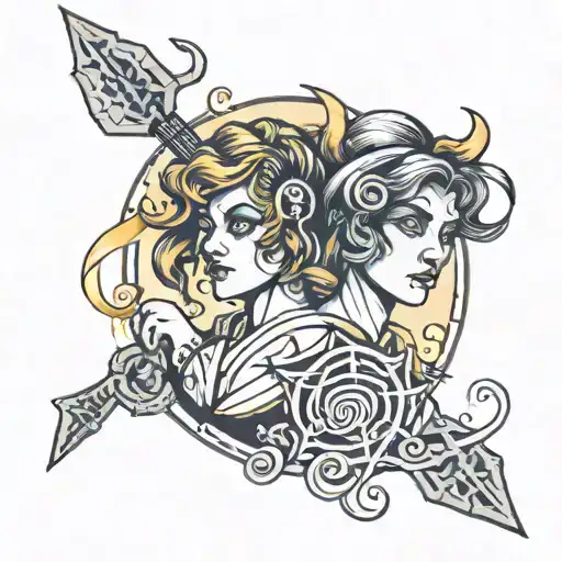 Gemini Zodiac Sign Grunge Inspired