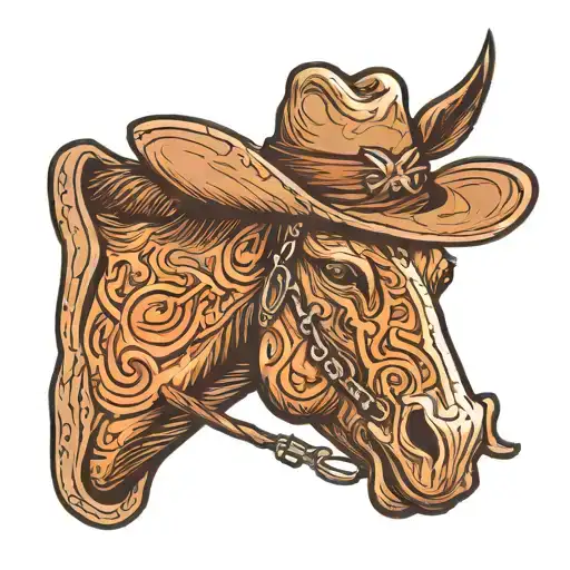 Mule Wearing Cowboy Hat