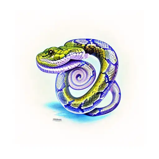 Curled Snake Looking Up