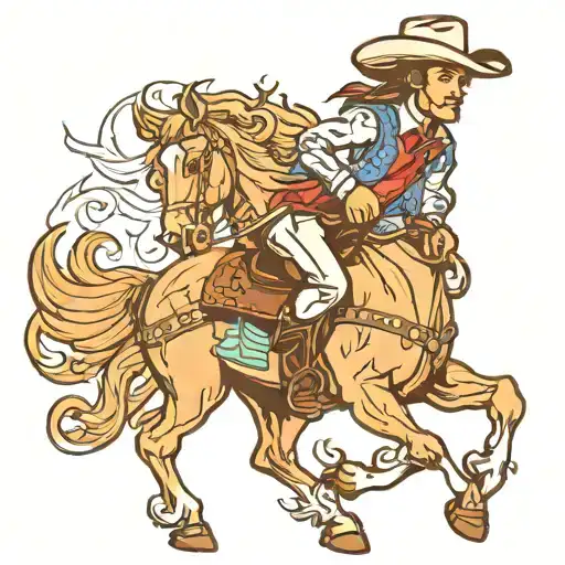 Gay Cowboy With Horse On Two Legs