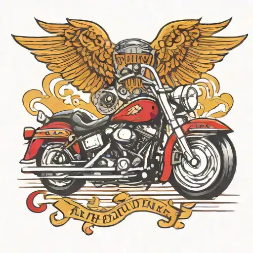 Red And Gold Harley Davidson Symbol With Sturgis Wrote In It