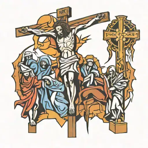An Abstract Representation Of The Crucifixion Of Jesus
