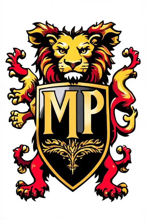 Lion Shield With Initials Mp Embedded