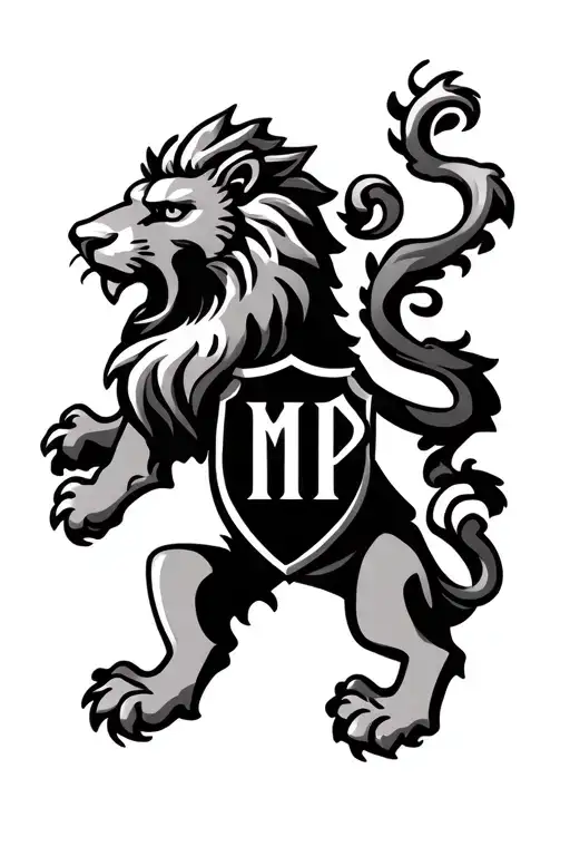 Lion Shield With Initials Mp Embedded