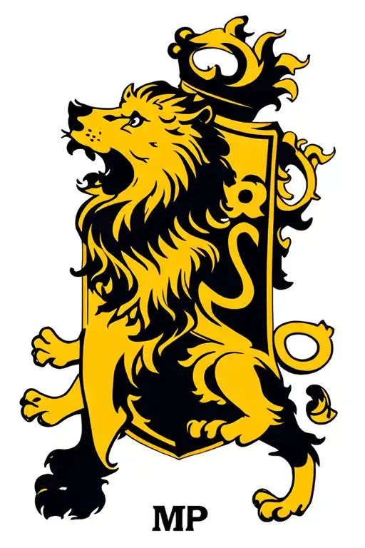 Lion Shield With Initials Mp Embedded