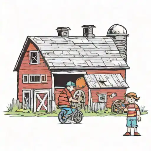 Red Barn 1 Boy 2 Girls Mom And Dad