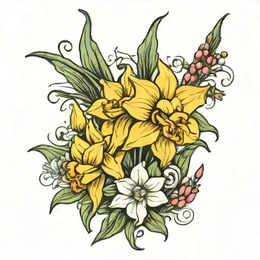 Daffodils Gladiolus Daisy Holly