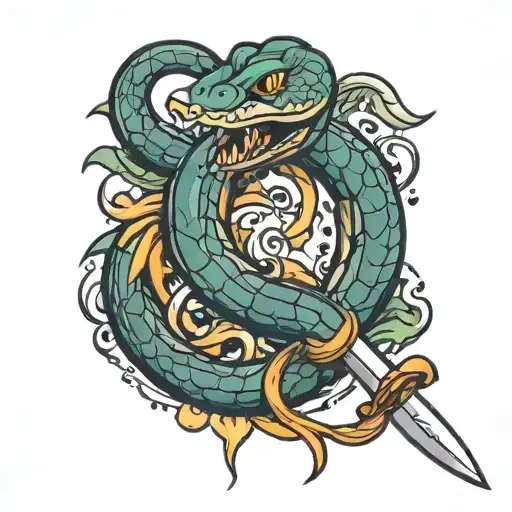 Snake Around Sword
