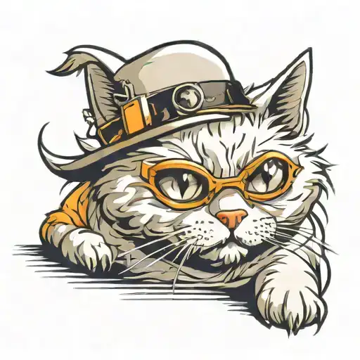 One Eyed White Furry Cat