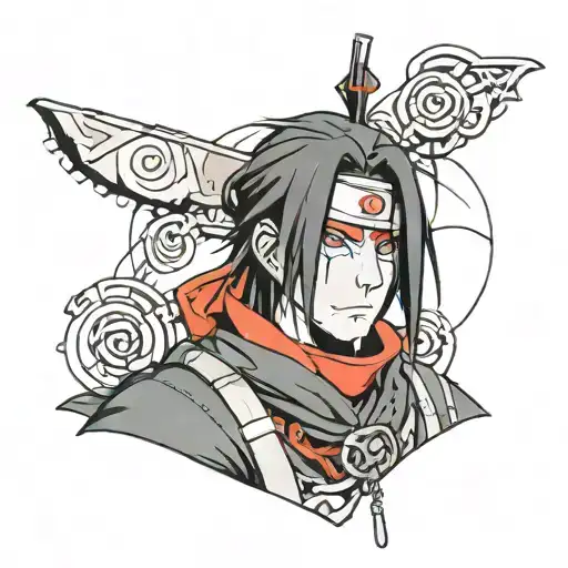 A New-school Inspired Portrait Of Itachi Uchiha In His Anbu Attire With A Modern Twist