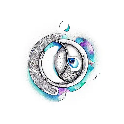 Half Moon With Design Inside